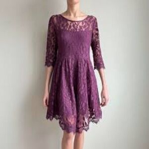 Free People Beet Color Lace  Dress. Size 12
